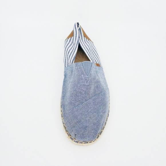 Toms Mens Alpargata Canvas Blue Striped Slip On - Picture 4 of 8